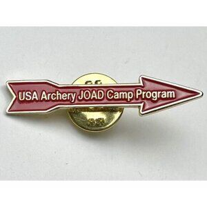 VTG 1.5" Red Goldtone NAA JOAD USA Archery Camp Program Club Arrow Pin PINBACK